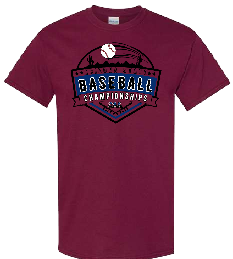 2025-26 CAA State Championship Baseball T-Shirt - MAROON