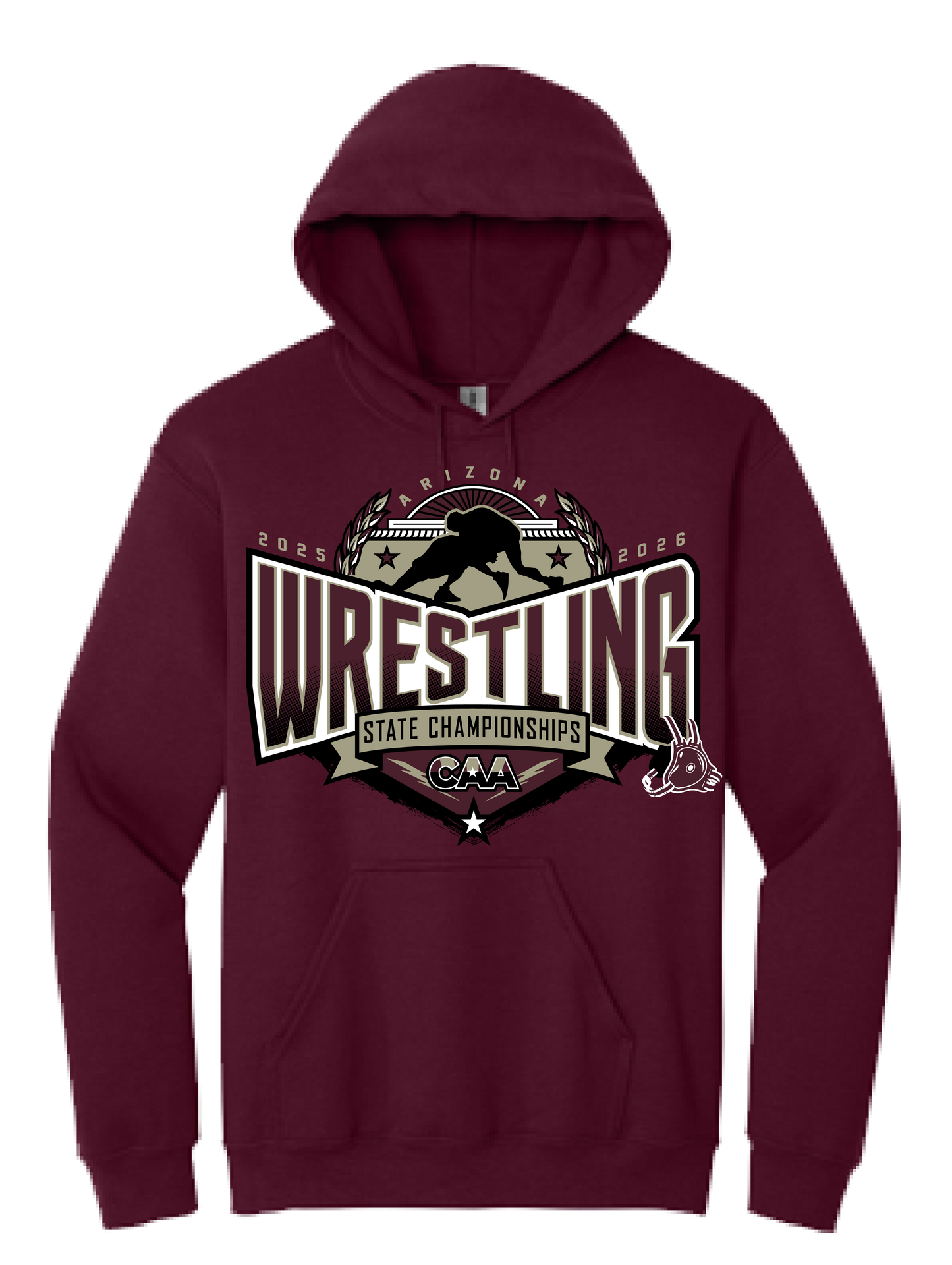 2025-26 CAA State Championship Wrestling Hoodie - Maroon