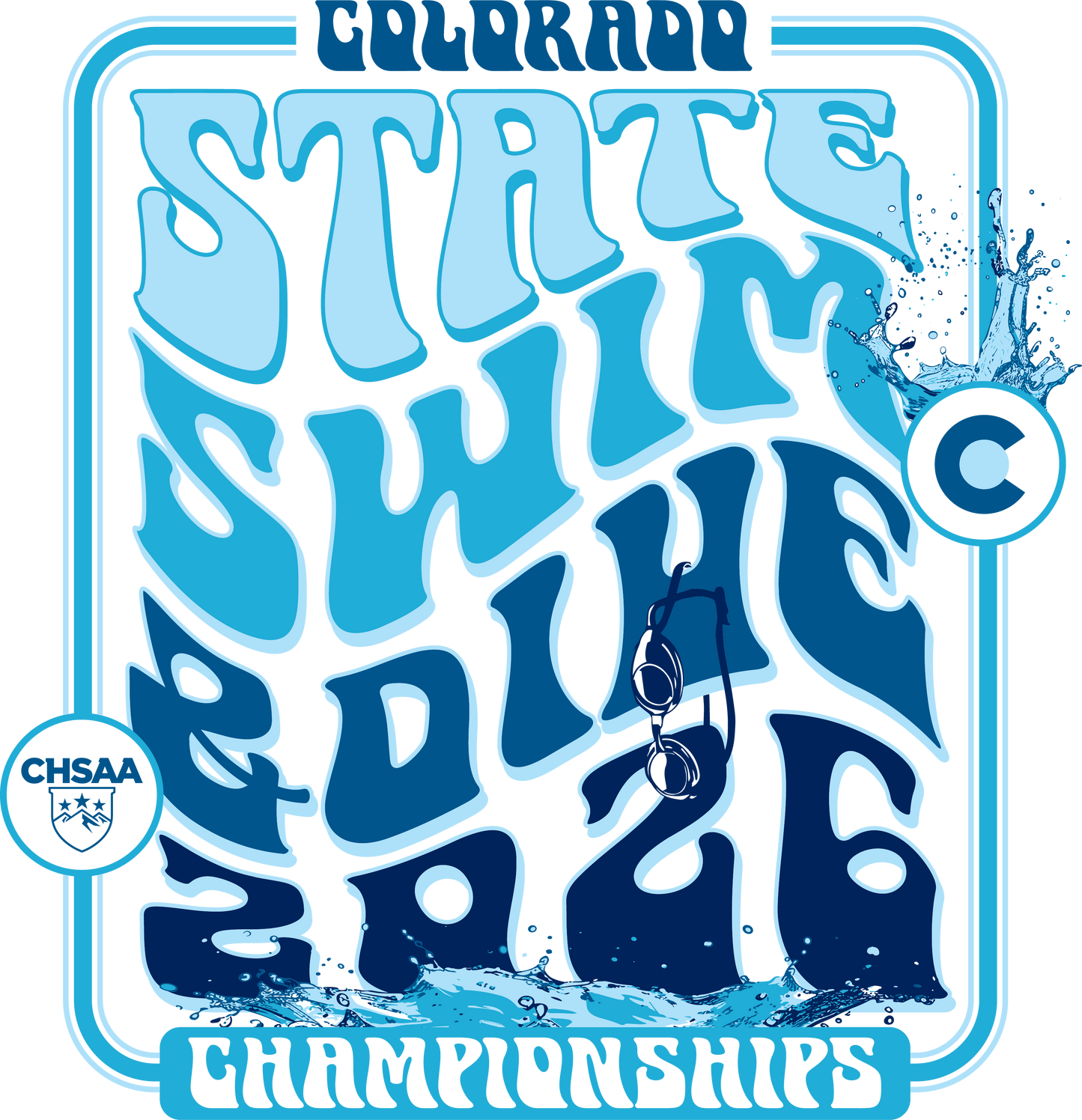 2026 CHSAA State Championship Girls Swim & Dive Sticker 3-Pack