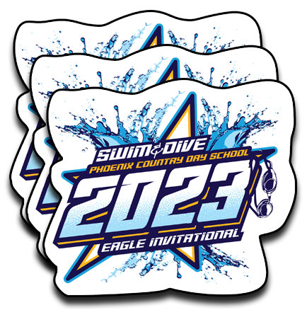 2023 Phoenix Country Day Swim & Dive Eagle Invite Sticker 3-Pack
