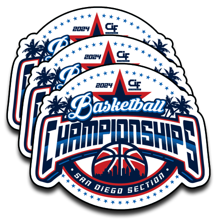 2024 CIF-SDS Championship Basketball Sticker 3-Pack