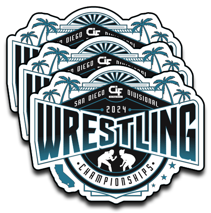2024 CIF-SDS Championship Girls Wrestling Sticker 3-Pack
