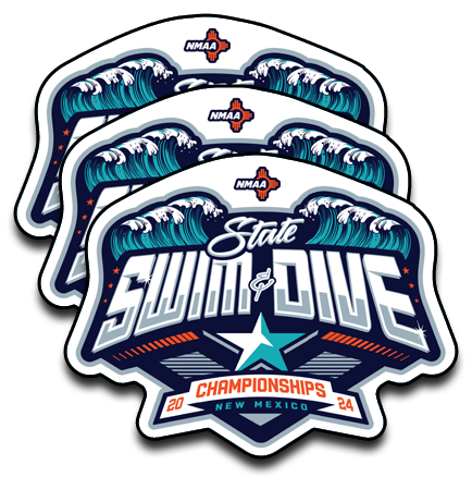 2024 NMAA State Championship Swim & Dive Sticker 3-Pack