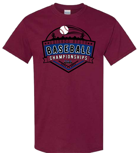 2025-26 CAA State Championship Baseball T-Shirt - MAROON