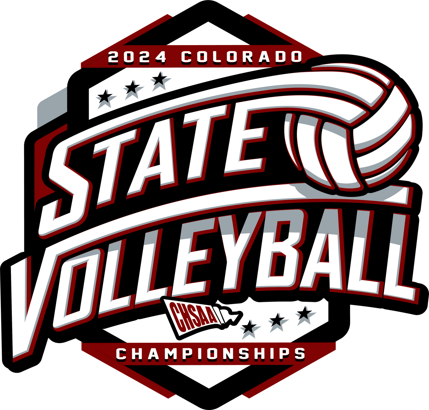 2024-25 CHSAA State Championship Girls Volleyball Sticker 3-Pack