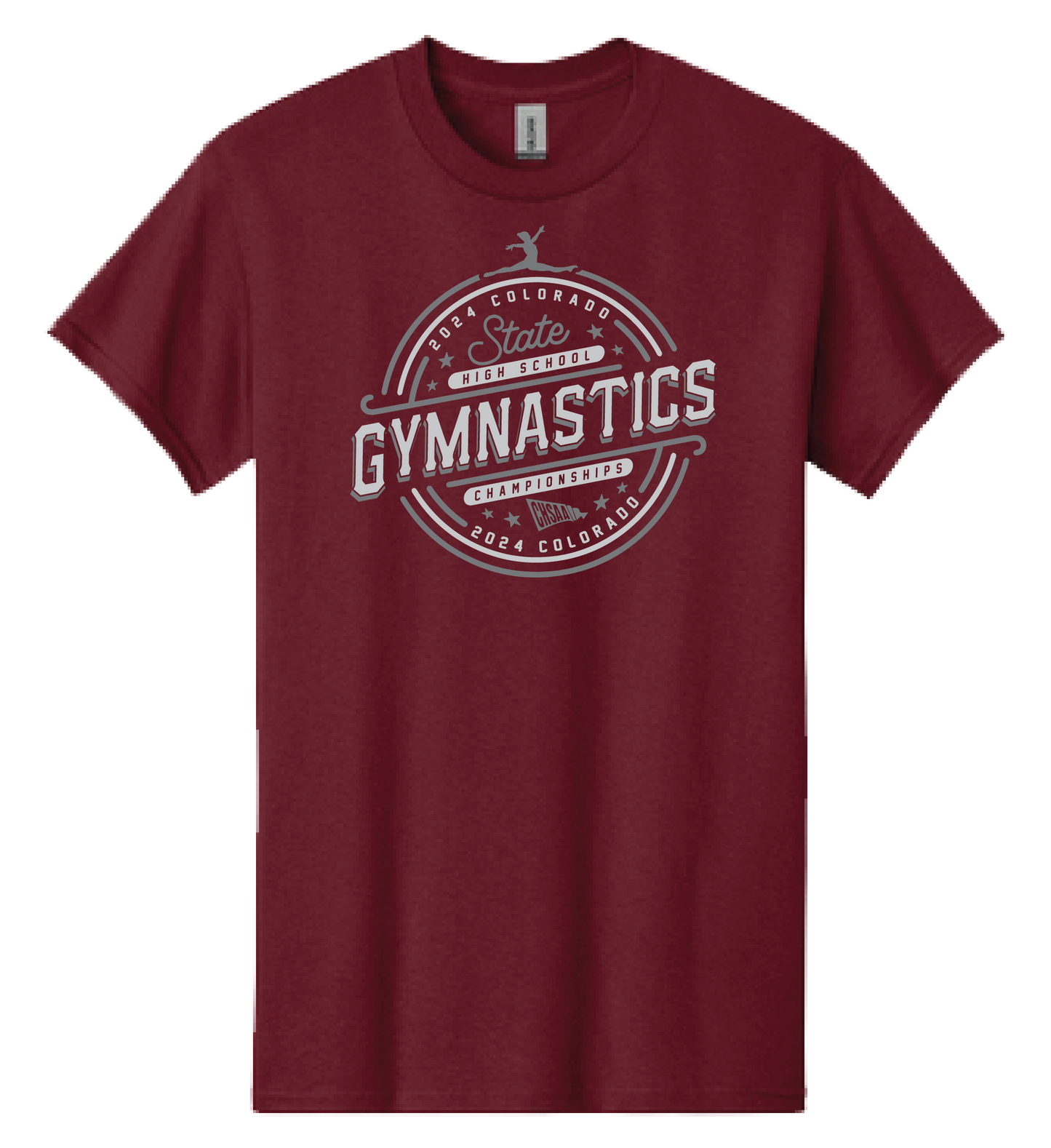 2024 CHSAA State Championship Garnet Gymnastics T-Shirt