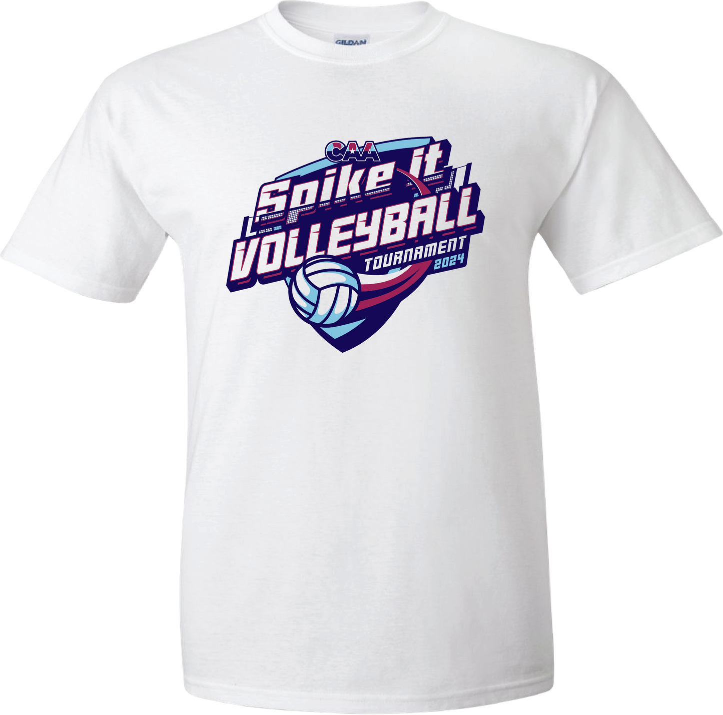 2024 CAA Spike It Tournament Volleyball T-Shirt - White