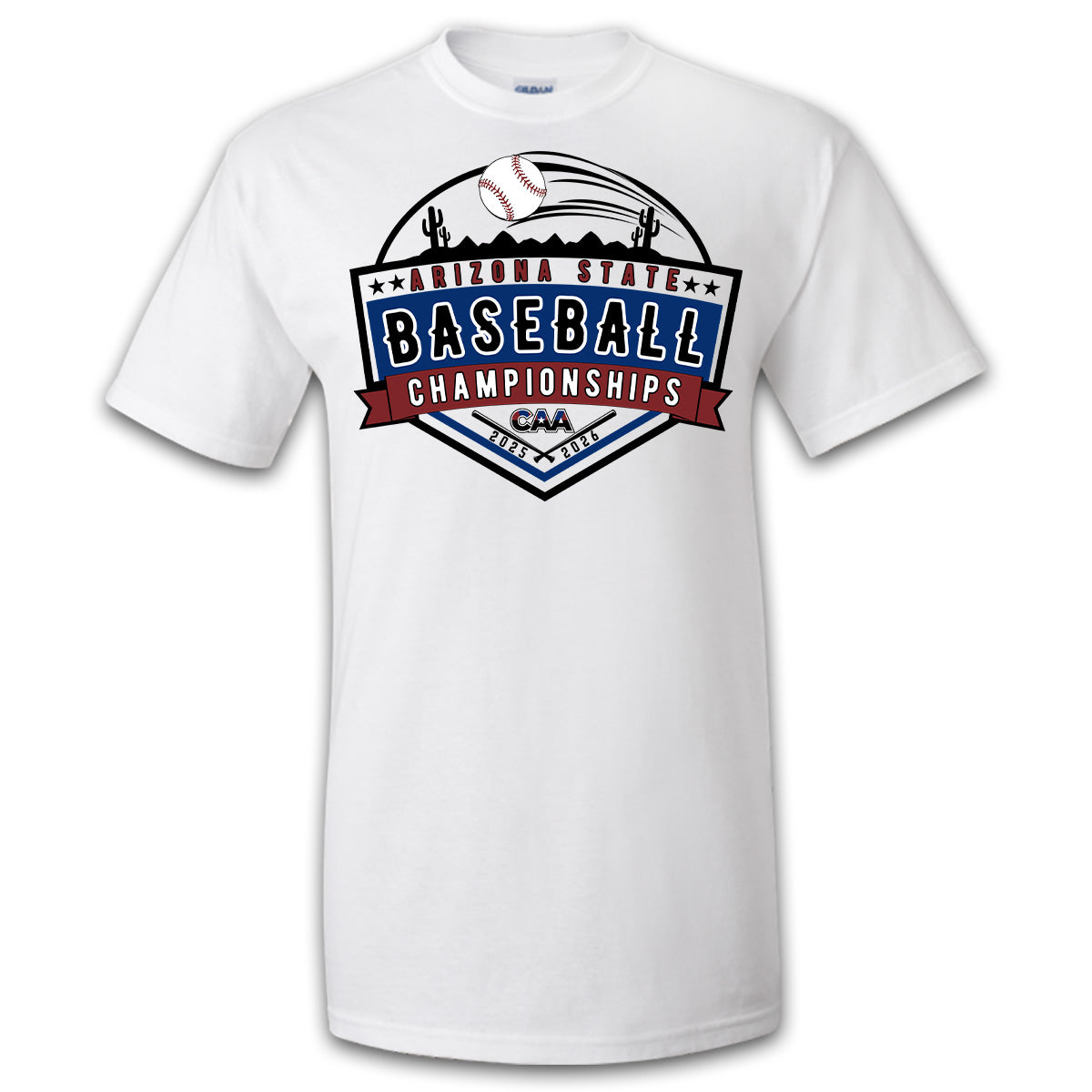 2025-26 CAA State Championship Baseball T-Shirt - WHITE